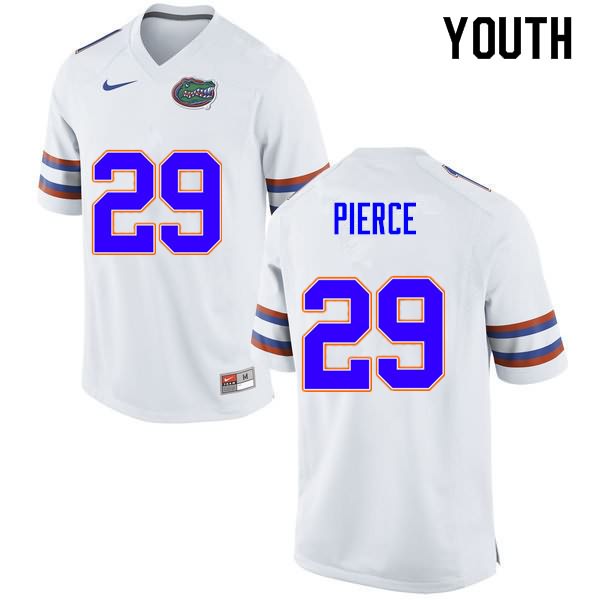 NCAA Florida Gators Dameon Pierce Youth #29 Nike White Stitched Authentic College Football Jersey SSL0264SB